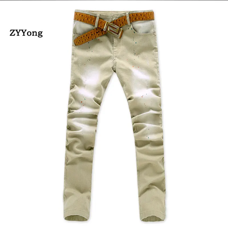 2020 New Men Stretch Skinny Jeans Fashion Casual Slim Fit Denim Trousers Male Khaki Pants Male Brand