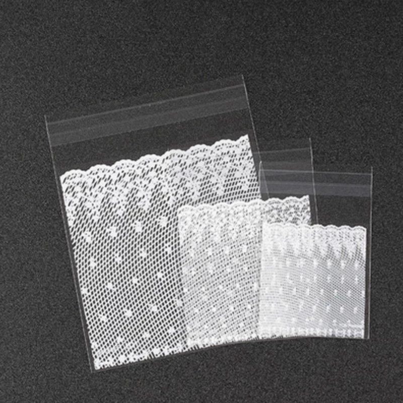 100 teile/los Transluzenten Punkte Kunststoff Cookie Verpackung Taschen Cupcake Wrapper Selbst Klebe Taschen Geburtstag Party Hochzeit Dekorationen – Detail 11