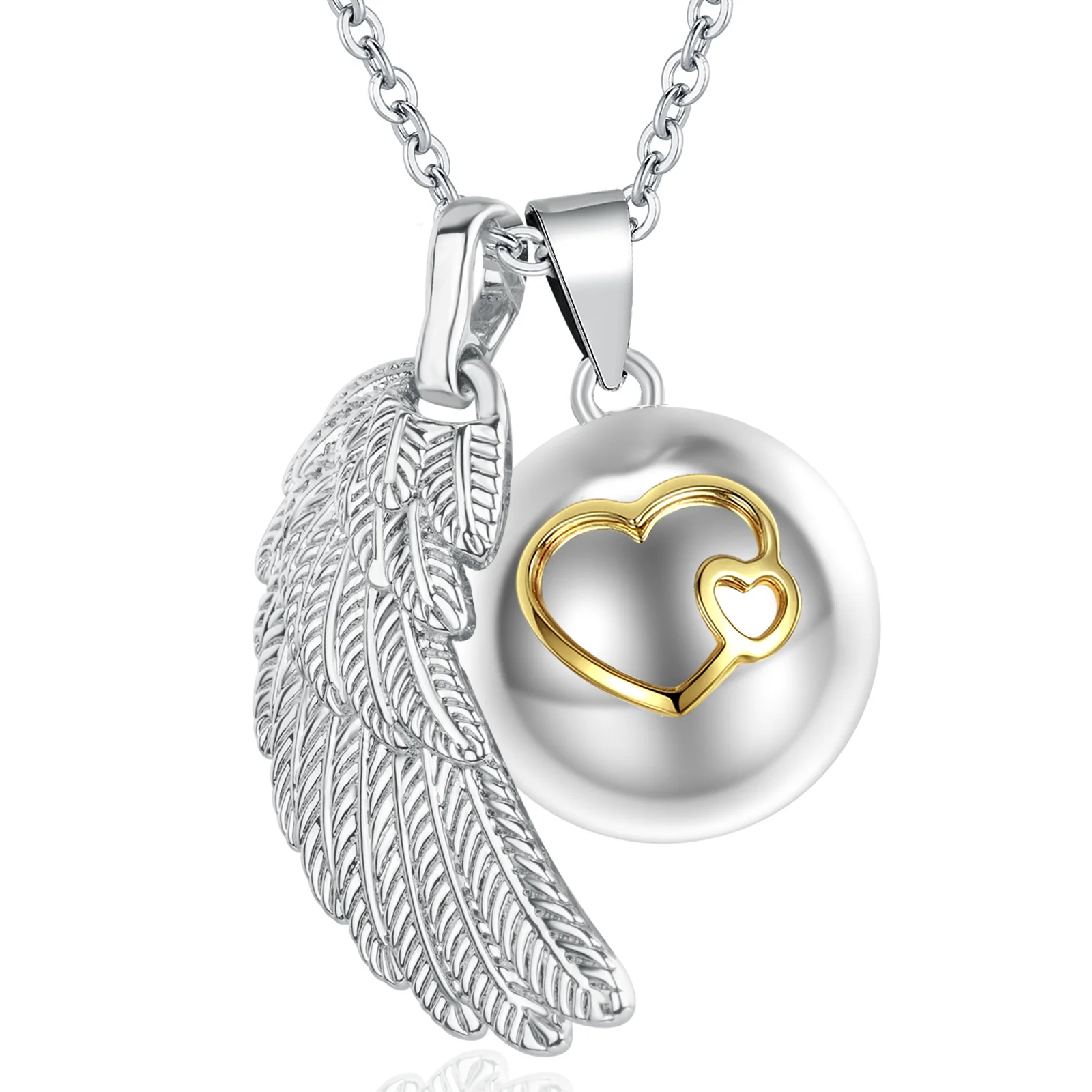 Eudora Mutterschaft Schmuck Mix Stile Weiß Gold Farbe Herz Chime Bola Anhänger Engel Anrufer Halskette Schmuck Für Schwangere Frauen