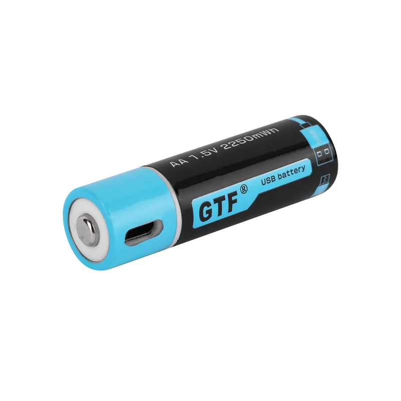 GTF 100% pojemność 1.5V 1500mAh AA akumulator litowo-jonowy 2250mwh litowo-polimerowy z USB akumulator litowy usb + kabel USB