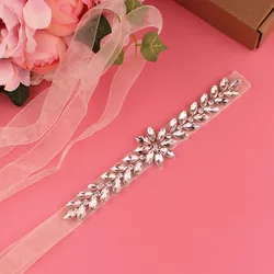 Crystal bridal belt with ribbons, handmade silver wedding belt, cookie patient belt for wedding evening dresses