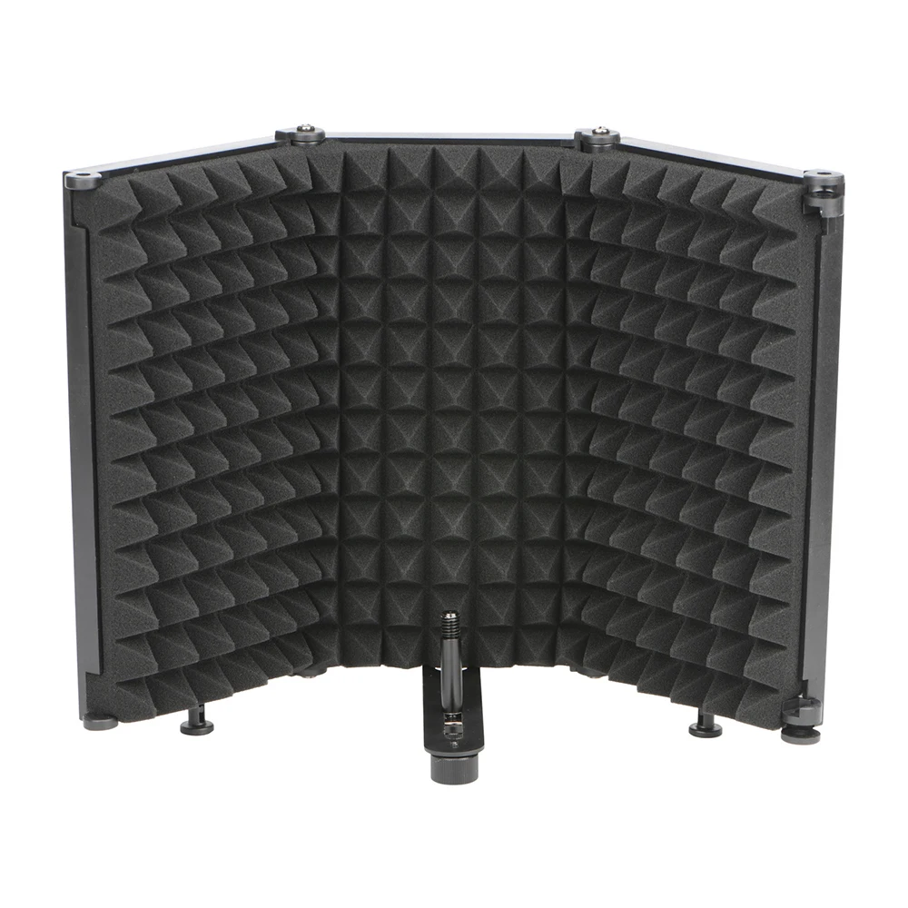 Foldable Microphone POP Filter Sponge Wind Screen Acoustic Isolation Shield Noise Reduction Board for Studio Recording