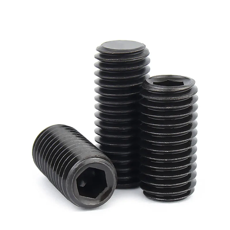 

M2 M2.5 M3 M4 M5 M6 M8 M10 M12 M14 M16 Black Grade 12.9 Steel Hex Hexagon Socket Flat Point Set Screw End Grub Headless Bolt