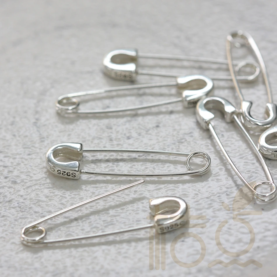 Materiały DIY - Jednoczęściowe elementy ze srebra próby 925 - Zapięcie typu agrafka - Element do kolczyków - 29mmx7.5mm (4109C) — zdjęcie 5