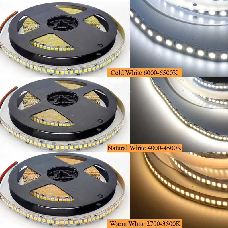 Светодиодная лента, 12 В, 24 В, 2835, 240LED/m, 5 м, гибкая светодиодная лента, светильник, супер яркий, светодиодов, водонепроницаемый,