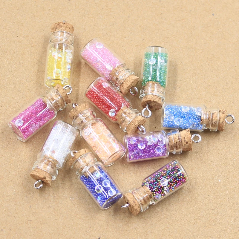 10 stücke Charms Sand drift flasche Glas Anhänger Handwerk, Die Entdeckungen Handgemachten Schmuck DIY für Ohrringe Halskette