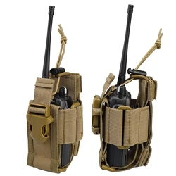 Tactical Molle Radio Pouch Two Way Walkie Talkie Holder Waist Bag Nylon Magazine Pouch Portable Interphone Holster Hunting Pack