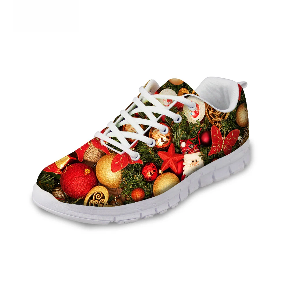 2021 New Design Merry Christmas Women Sneakers Flats Women's Shoes Comfortable Breathable Mesh Footwear for Female