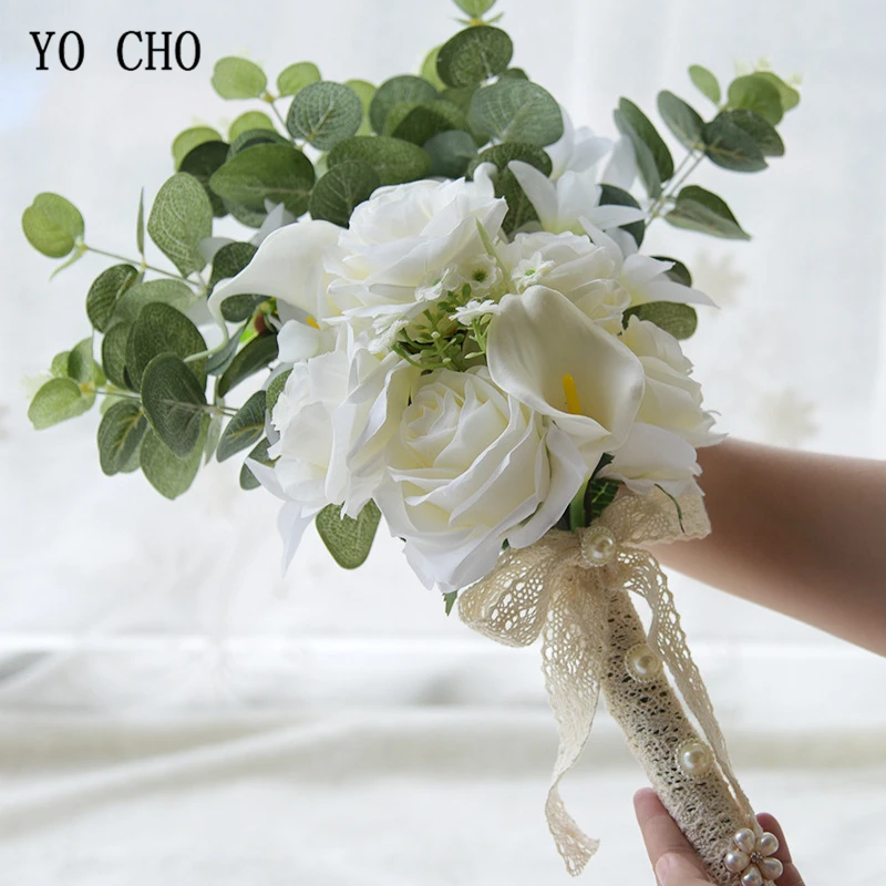 Balance CHO-Bouquets de Fleurs Artificielles pour Patients de Mariage, Support de Fausses Poubelles de Lavande, Bouquet de Pivoines