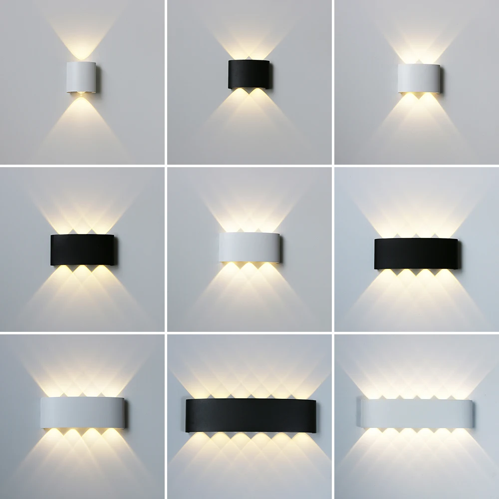 

Outdoor Waterproof Wall Lamps LED Up Down Light White Black Aluminum Wall Light Waterproof IP65 Indoor Exterior Wall Sconce Lamp