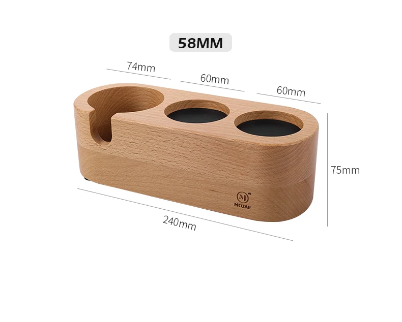 51mm/53mm/58mm Kaffee Filter Halter Tamper Stehen Buche Nussbaum Holz Espresso Distributor Matte Basis rack Für Barista Zubehör – Detail 33