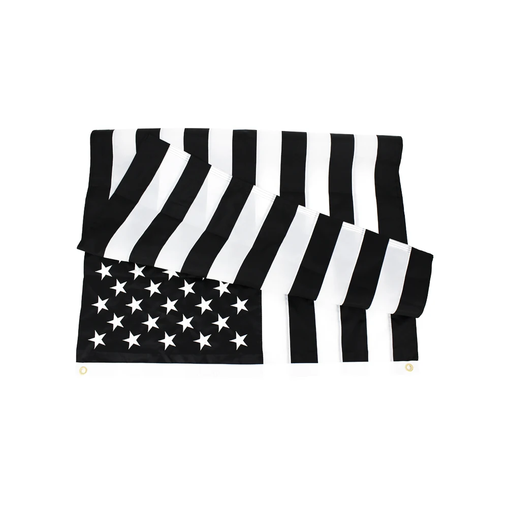 90x150cm Recession USA Black and White American Flag
