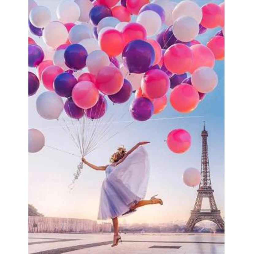 Diamond Painting 5D DIY Square/Round Diamond Figure Painting Tower Balloons and Beautiful Beauty Pictures Cross Stitch Art FH366