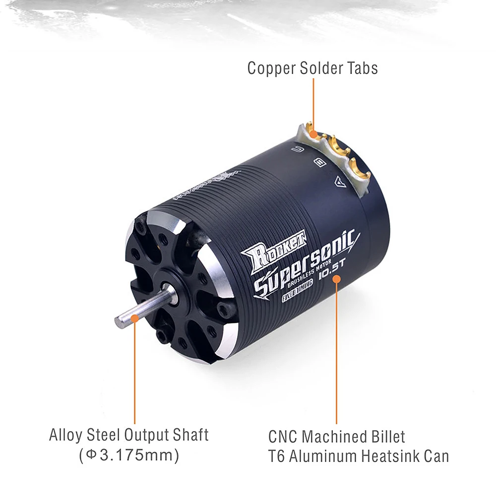 Rocket Supersonik 540 4.5T 5.5T 6.5T 8.5T 10.5T 13.5T 17.5T 21.5T Motor Tanpa Sikat dengan Sensor untuk Stok Modifikasi Mobil RC 1/10