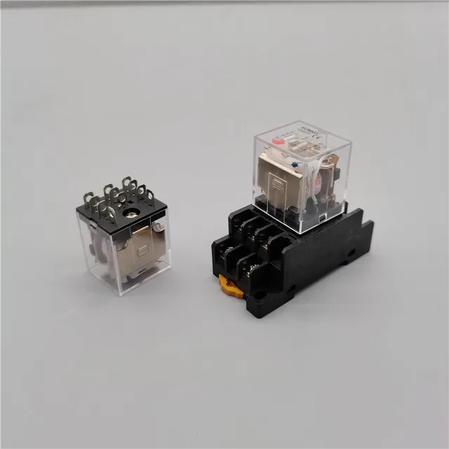 1 sztuk HH63P LY3NJ JQX-13 przekaźnik 220v24v 12 v 12 v AC/DC 10A 11PIN srebrny kontakt cewka elektromagnetyczna mikro Mini przekaźnik z podstawą