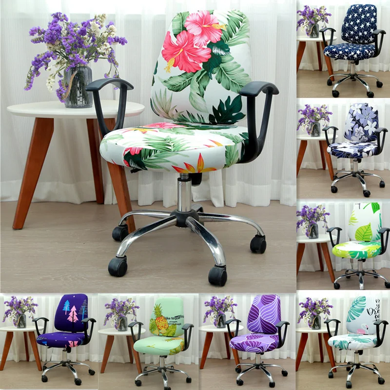 

21 Colors Modern Spandex Computer Chair Cover 100% Polyester Elastic Fabric Office Split Chair Cover Easy Washable Removeable