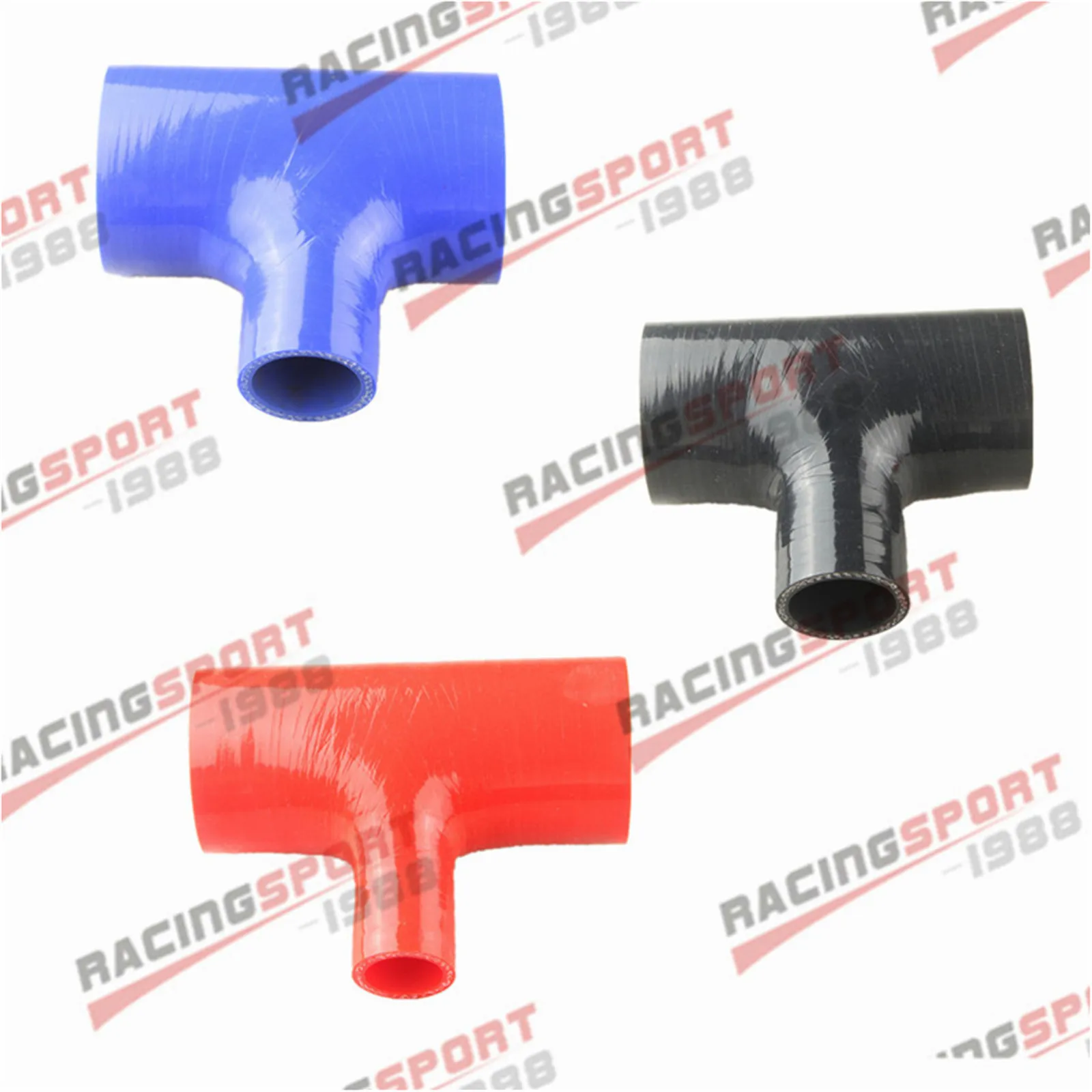 

2.5" Inch 63mm T Piece Dump Valve Silicone Hose Rubber Coolant Joiner Pipe Red/Blue/Black