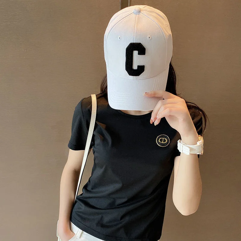 Baseball Cap Hip Hop Street Solid C Letter Adjustable Hat For Men Blue White Trucker Caps Outdoor Sport Dancer Hat