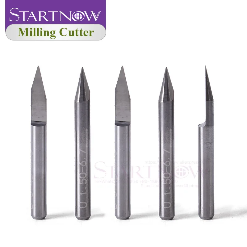 Startnow 10PCS Milling Cutters For PCB Wood Board PVC Acrylic ABS Flat Bottom Engraving Cutter Bits CNC Router Bit End Mills