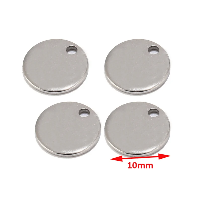 100 pcs Zilver/Goud/Rose Gold 6mm/8mm/10mm Rvs Blank Stempelen dog Tags Charms Gepersonaliseerde met Elke Woorden