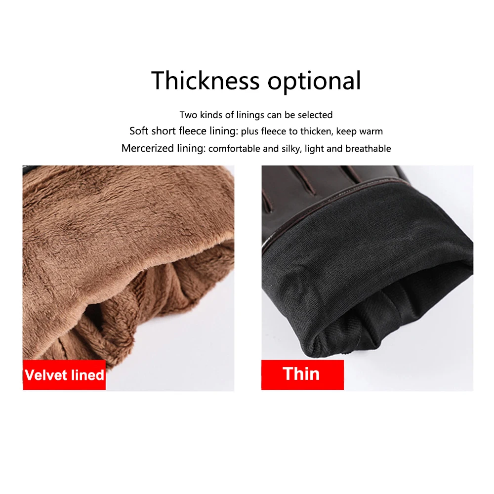 High Quality Autumn Winter 100% Geniune Sheepskin Leather Gloves Men Driving Mittens Warm Touch Screen Male Windproof S2197