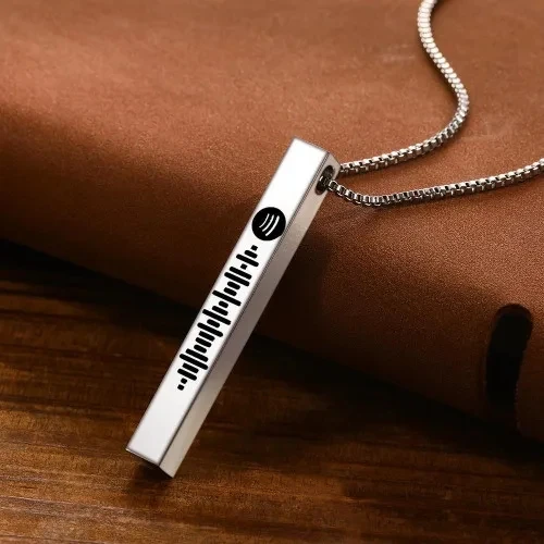 Spotify Song Code Necklace Personalized Music Spotify Code Pendant Bar Bracelet Custom Bar Bracelets,Spotify Code Jewelry