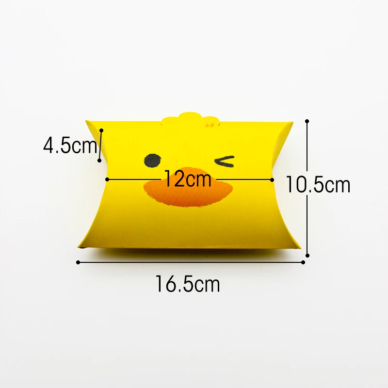 50PCS Animal Small Pillow Box Bag Duck Bear Candy Boxes Baby Chocolate Cookie Paper Gift Packaging Box Kids Birthday Party Favor