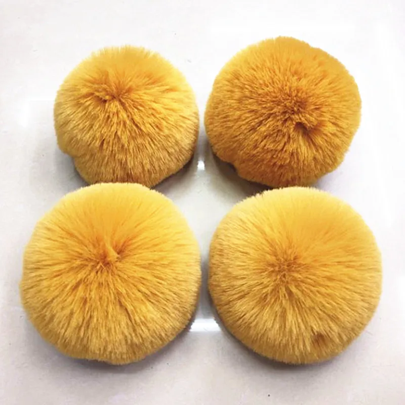 12cm Artificial Fur Pom pom For Beanies Caps Yellow Hairball Bobble For Bags Clothing Accessory