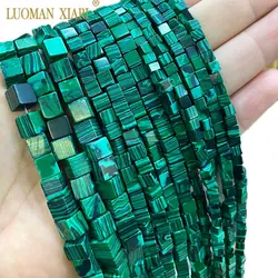 Groothandel Natuursteen Malachiet Losse Vierkante Spacer Kralen Voor Sieraden Maken Diy Armband Ketting 4/6/8Mm 15''