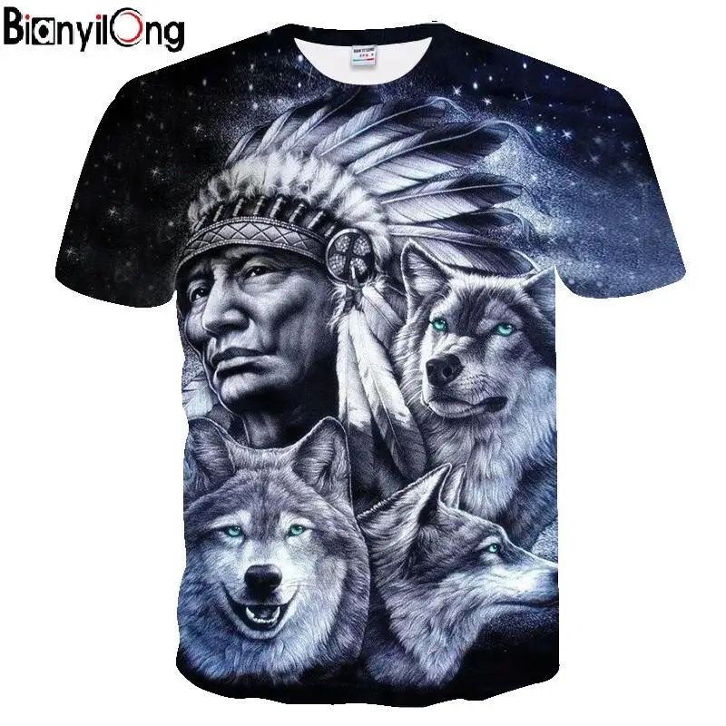 2022 New men t shirt Summer Super Cool Couple Wolf 3D Printed Men T Shirts Lifelike Fashional Individuality Male Funny T-shirts