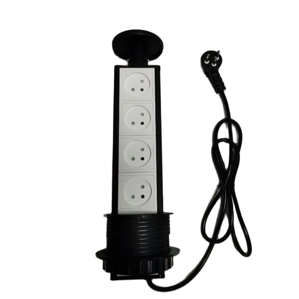 Israel Socket Tower Multifunction Socket 4-digit Israeli Standard Jack Pull-out Outlet For Kitchen Office Table