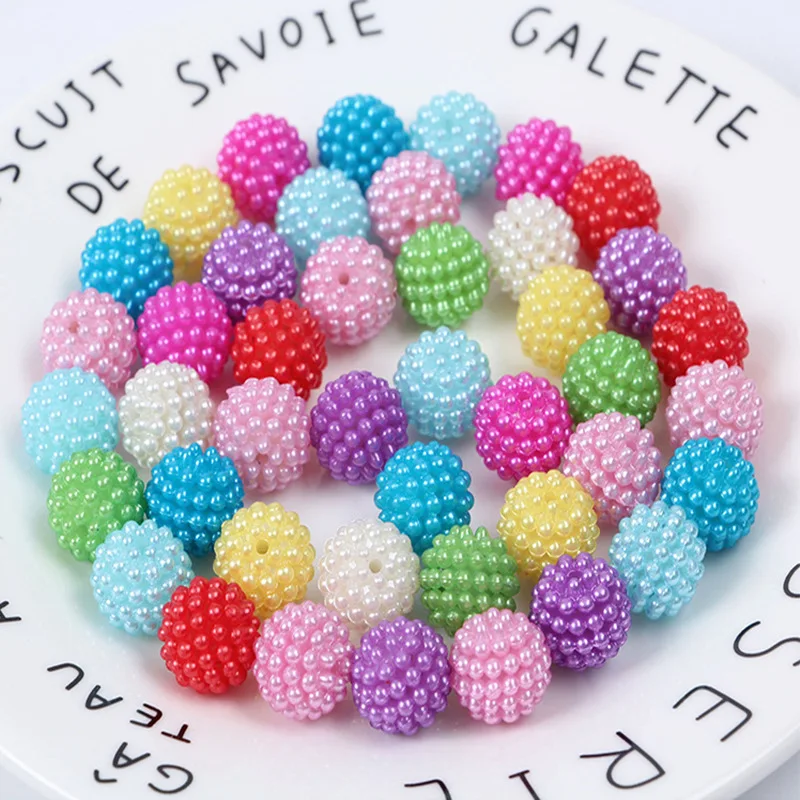 10mm 12mm 14mm 16mm 20mm Imitation Pearls Acrylic Bayberry Round Loose Spaced Beads for Jewelry Making DIY Handmade