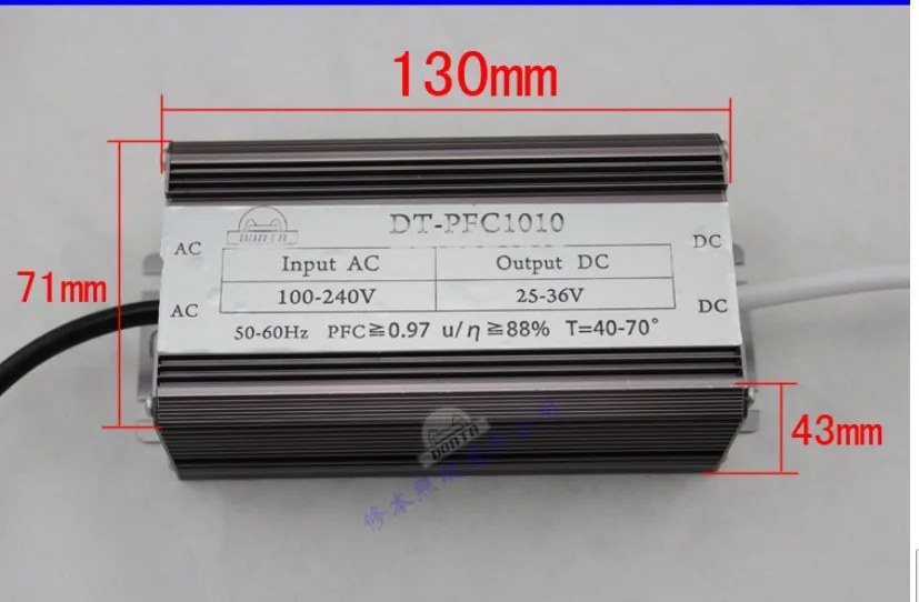 

Waterproof 100W LED driver Constant Current drivers w/ PFC DC 25-36V 3000mA For 100W chip 10 Series 10 parallel