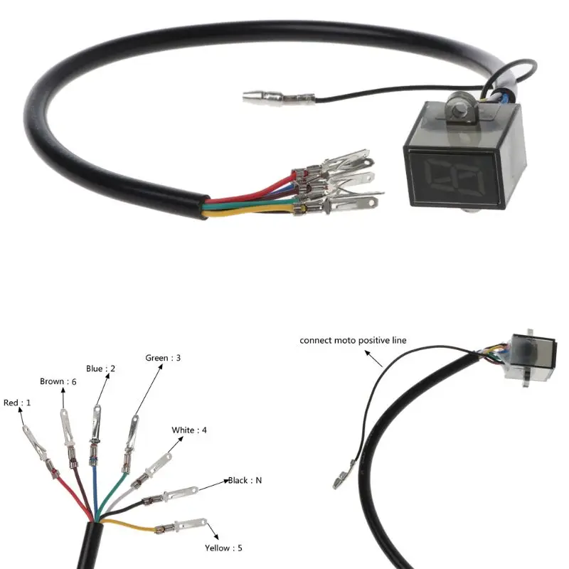 6-Speed 6-Speed Display Motor Gear Indicator Digital Waterproof Indication Universal Off-Road Motocross Light Neutral Spare For