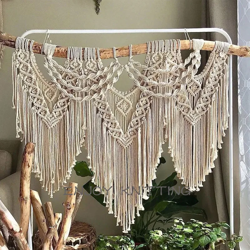 Nordi Hand Weaving Indoor Tassel Decorative Tapestry Tapestry Simple Living Room Bedroom Sofa Background Wall Decoration