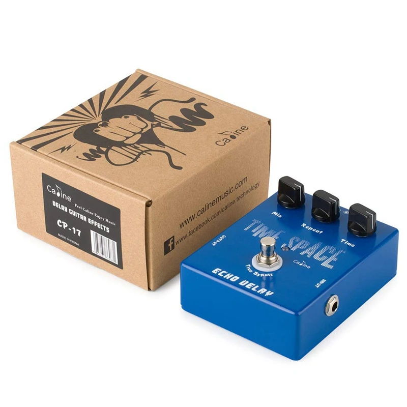 

Caline CP-17 Echo Delay Guitar Effects Pedal Time Space Bass Distortion True Bypass Blue