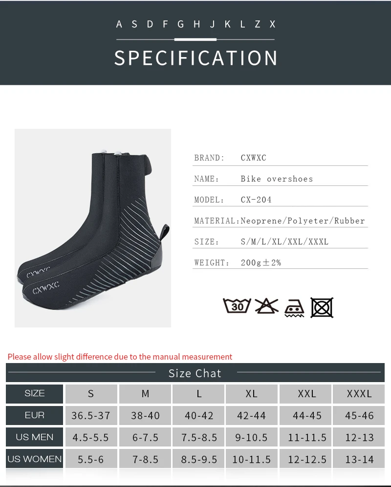 CXWXC New Bike Overshoes MTB Road Rain copriscarpe invernali copriscarpe da ciclismo copriscarpe da bici in Neoprene impermeabile copriscarpe completo