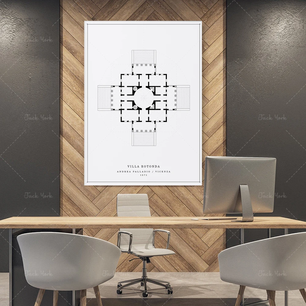 Villa Rotunda | Andrea Palladio | Digital Download Architecture Print - Architecture Printable Drawing