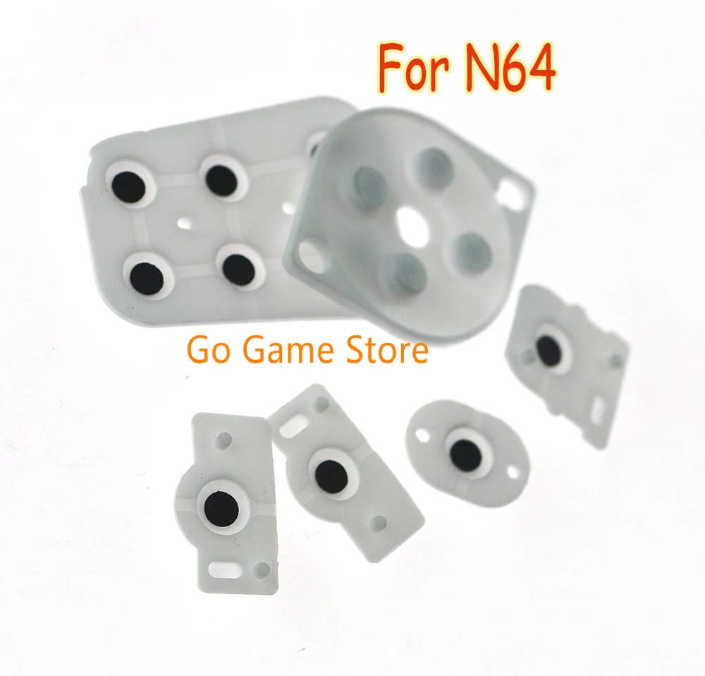 

200sets/lot High Quality for N64 Controller Joy Pad N 64 Silicon Pad Conductive Button Rubber Repair Parts