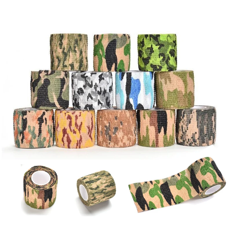 4.5M* 5CM Self-Adhesive Camouflage Camo Tape Bandage Reusable Self-Cling Wrap For Outdoor Camping Hunting Military Army Stealth