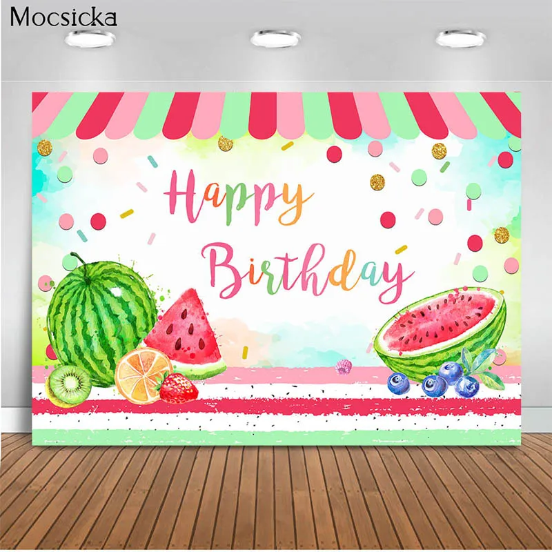 생일 파티 배경 과일 편리한 저장소 사진 배경 장식 어린이 생일 사진 스튜디오