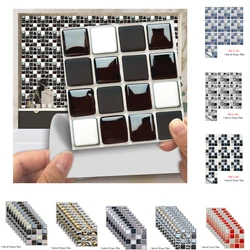 Black & White Marble Mosaic Tile Sticker Flat Printed in 2d Kitchen / Bathroom Home Renovation Art Mural Peel & Stick Wall Decal