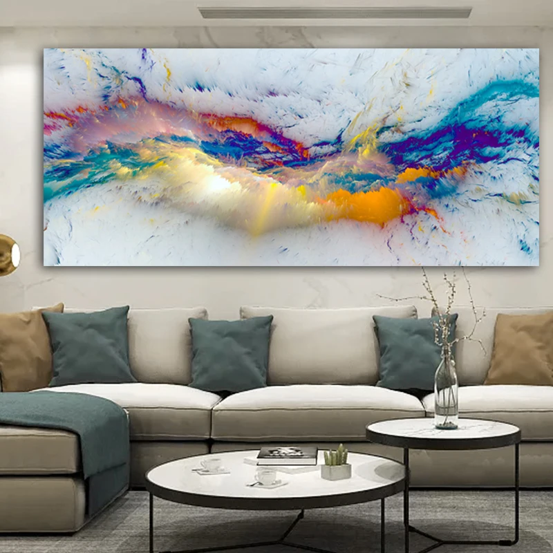 Cuadro de Nubes Coloridas: La Opción Ideal para Decorar tu Sala con Arte Moderno y Original