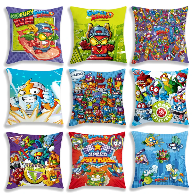 Superzings capa de travesseiro 45cm, sem travesseiro série 6, desenhos animados, crianças, quarto fofo, decoração, presente