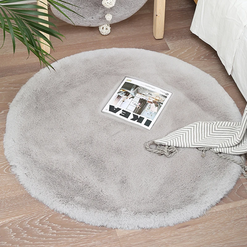 

Plush Shaggy Round Carpet Rug For Bedroom Large Super Soft Faux Fur Living Room Carpets Kids Room Home Floor Computer Chair Mats