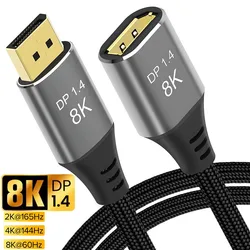 8K DP kabel męski na żeński Port wyświetlacza rozszerzenie kabel do HDTV przełącznik do nintendo Smart Box żarówka jak DP Splitter DisplayPort 1.4