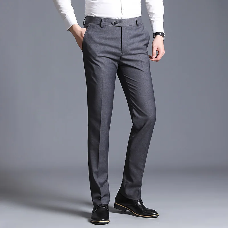 

Nice Men's Business Casual Pants Men Straight Formal Office Trousers Man Classic Suit Pants Male Spring Summer Thin Dress Pants