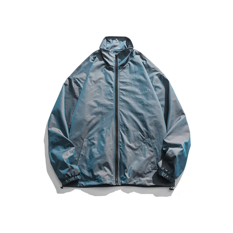 

New 2023 Autumn jacket men's trendy BF men's gradient simple back printed jacket for men