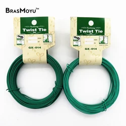 BRASMOYU-Plant Twist Tie, Cabo Verde, Fio de Jardim Revestido, Fio de Bonsai para Segurar Ramal, 12 m, 15m, 1Pc