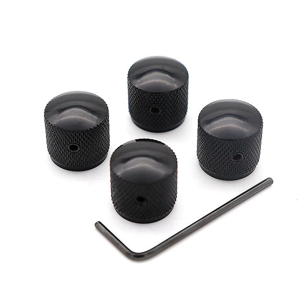 4pcs  Metal Potentiometer Dome Knob Control Knob Volume Audio Electric Guitar Bass Screw Type